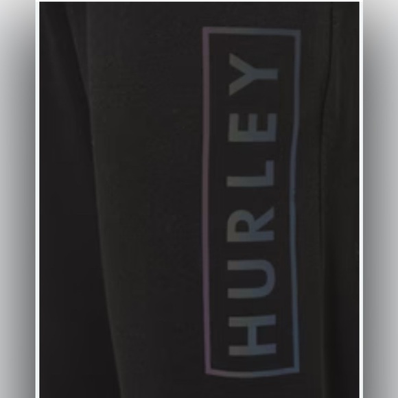 HURLEY - NEW! RELAXED FIT Boxed Logo Black Jogger Sweatpants Size Small - Picture 4 of 9